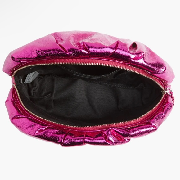 Rebecca Minkoff Metallic Ruched Clutch Bag - Picture 3 of 6